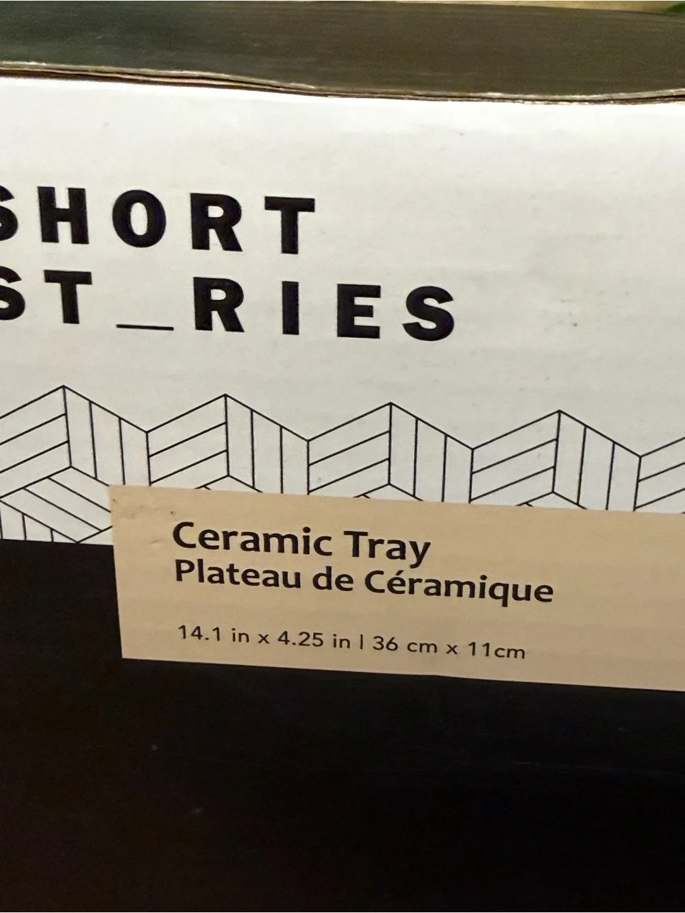 New Short Stories Navy & White Ceramic Tray